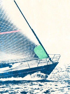 Port Tack in Pink and Green— Newport RI Print